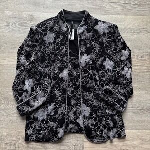 ALEX EVENINGS Formal Blazer & Tank 2 Piece Set‎ Women's Med 3/4 Sleeve Floral